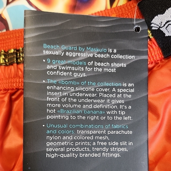 Vibrant Orange Men's Swim Trunks - Picture 10 of 12